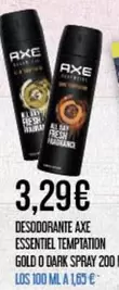 Axe - Desodorante Essentiel Temptation Gold O Dark Spray 200