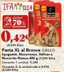 Gallo - Pasta Xl Al Bronce