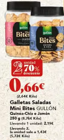 Gullón - Galletas Saladas Mini Bites