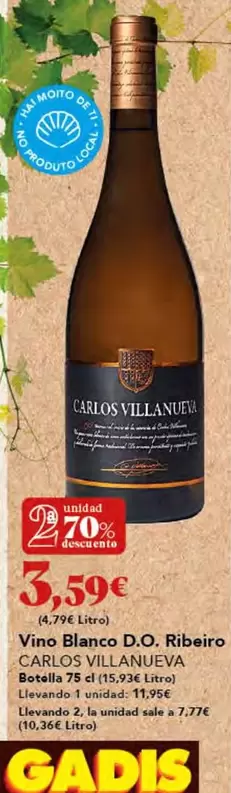 Carlos - Vino Blanco D.o. Ribeiro