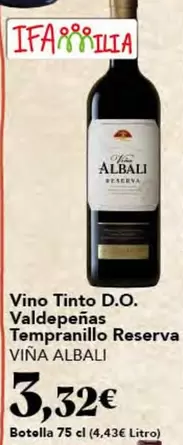 Viña Albali - Vino Tinto D.o. Valdepenas Tempranillo Reserva