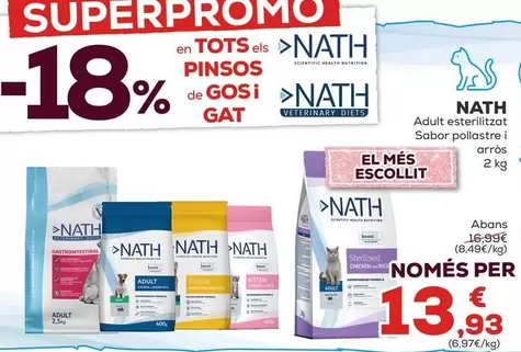 Nath - Adult Esterilizado Sabor Pollo Y Arroz