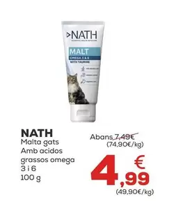 Nath - Malta Gatos Con Acidos Grasos Omega 3 Y 6 