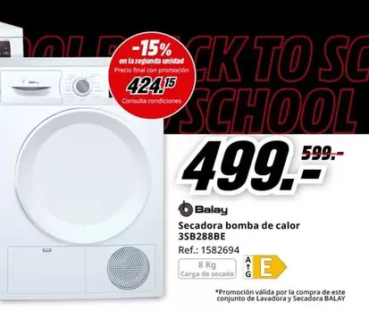 Balay - Secadora Bomba De Calor 3SB288BE