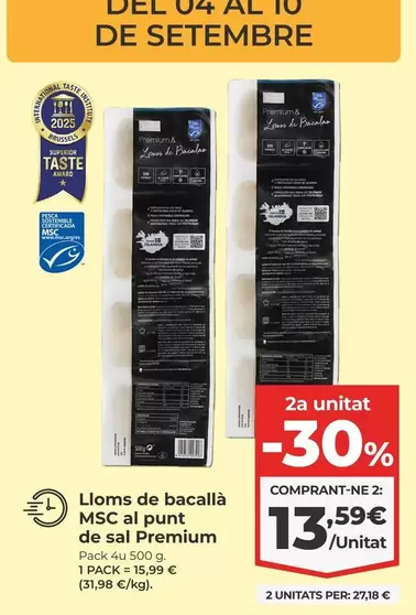 Premium - Lloms De Bacallà Msc Al Punt De Sal