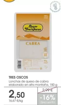 Tres Oscos - Lonchas De Queso De Cabra Elaborado En Alta Montana