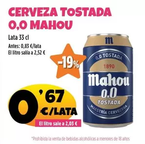 Mahou - Cerveza Tostada 0.0