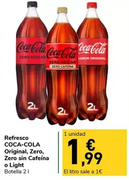 Coca-Cola - Refresco Original, Zero, Zero, Zero O Light