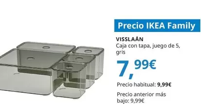 Visslaån - Caja Con Tapa, Juego De 5, Gris