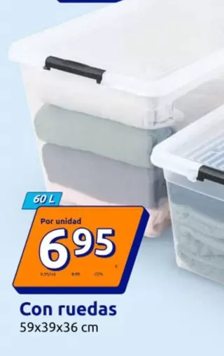 Caja De Almacenamiento Con Tapa De Clip Con Ruedas
