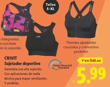 Crivit - Sujetador Deportivo