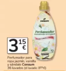 Consum - Perfumador Para Ropa Jazmín, Vainilla Y Sándalo