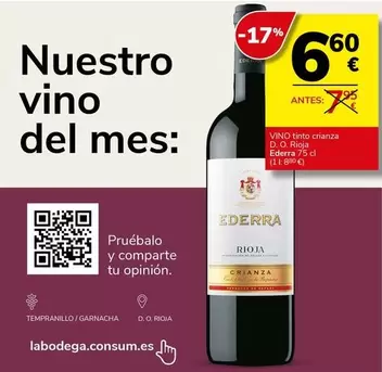 Ederra - Vino Tinto Crianza D.o. Rioja