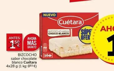 Cuétara - Bizcocho Sabor Chocolate Blanco