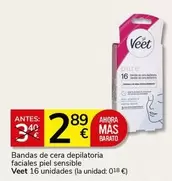 Veet - Bandas De Cera Depilatoria Faciales Piel Sensible