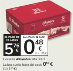 Alhambra - Cerveza Lata 33 Cl