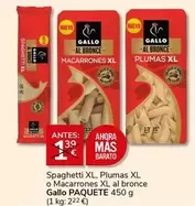 Pastas Gallo - Spaghetti Xl, Plumas Xl O Macarrones Xl Al Bronce