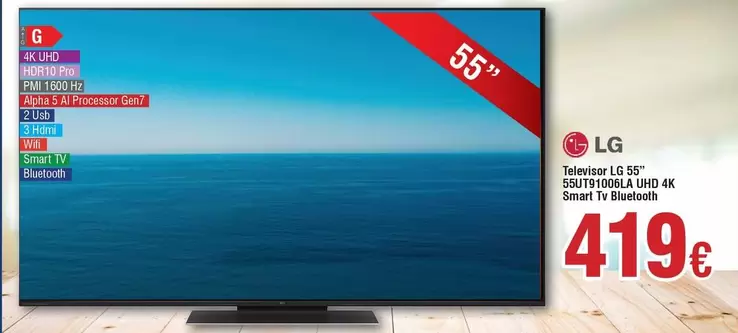 LG - Televisor 55" 55UT91006LA UHD 4K Smart Tv Bluetooth