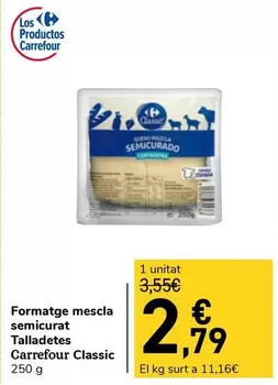carrefour - Formatge Mescla Semicurat Tallades Classic
