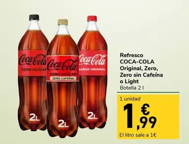 Coca-Cola - Refresco Original, Zero, Zero O Light