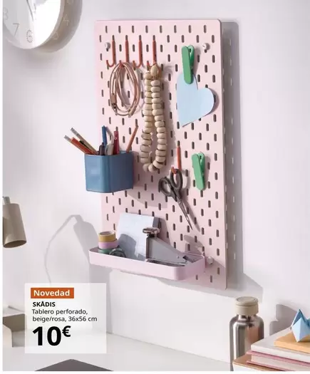 Skådis - Tablero Perforado, Beige/rosa, 36x56 Cm