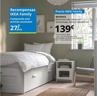 Brimnes - Estructura De Cama Con Almacenaje, Blanco