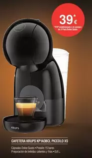 Krups - Cafetera Kp/A39CL Piccolo Xs