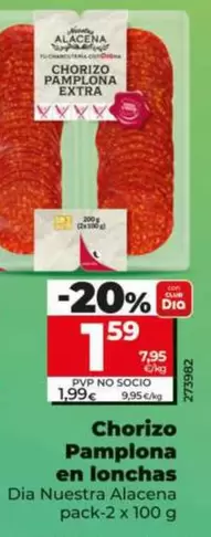 Dia Nuestra Alacena - Chorizo Pamplona En Lonchas Pack-2 X 100 G