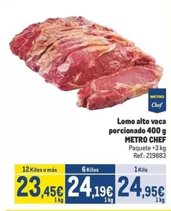 chef select - Lomo Alto Vaca Porcionado
