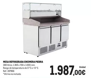 Mesa Refrigerada Encimera Piedra