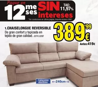 Confort - Chaiselongue Reversible