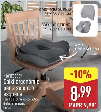 Novitesse - Coixi Ergonomic Per A Seient O Esquena