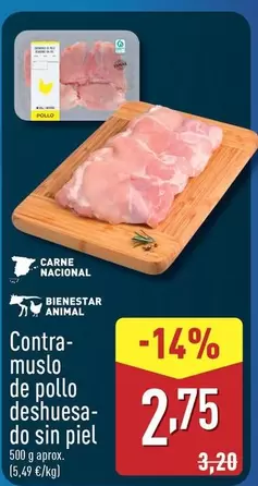 Contramuslo De Pollo Deshuesado Sin Piel