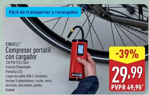 Einhell - Compresor Portátil Con Cargador