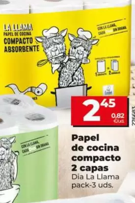 Dia La Llama - Papel De Cocina Compacto 2 Capas