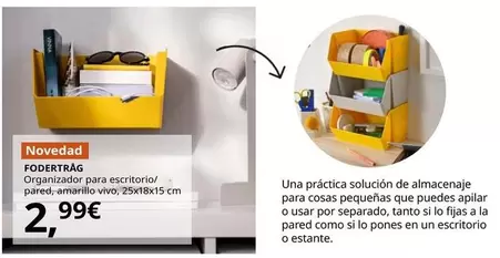 Fodertråg - Organizador Para Escritorio/pared, Amarillo Vivo