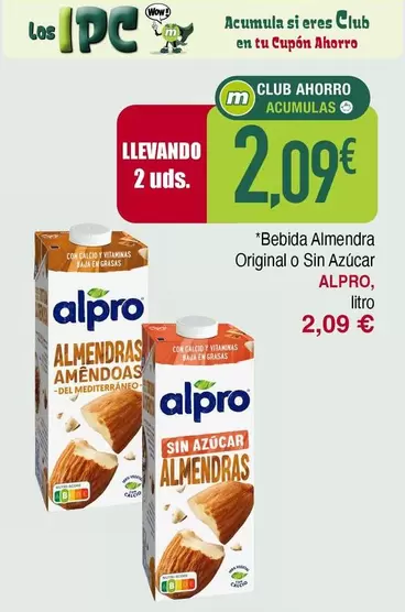 Alpro - Bebida Almendra Original O Sin Azucar