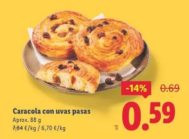Caracola Con Uvas Pasas