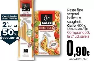 Gallo - Pasta Fina Vegetal Helices O Spaghetti