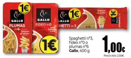 Gallo - Spaghetti N'3/ Fideo N'0 O Plumas N'6