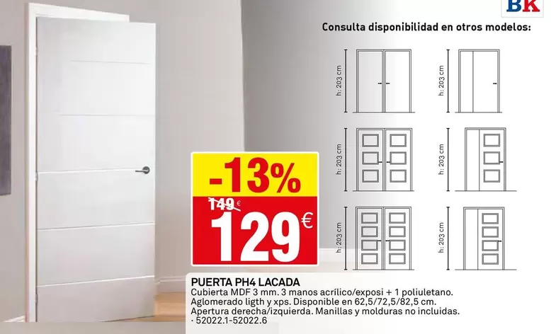 Puerta PH4 Lacada