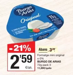 Burgo de Arias - Formatge Mini Original O 0%