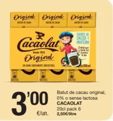 Cacaolat - Batut De Cacau Original, 0% O Sense Lactosa