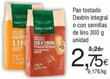 Santiveri - Pan Tostado Dextrin Integral O Con Semillas De Lino