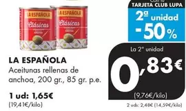 La Española - Aceitunas Rellenas De Anchoa