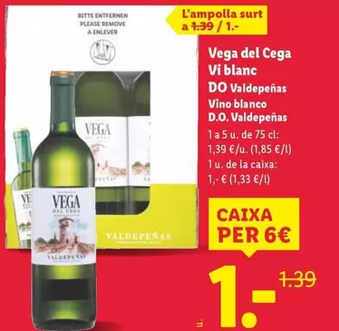 Valdepeñas - Vega Del Cega Vi Blanc Do