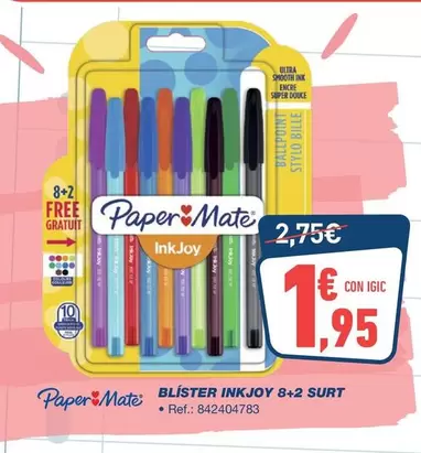 Paper Mate - Blister Inkjoy 8+2 Surt