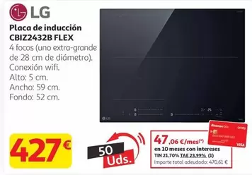 LG - Placa De Inducción CBIZ2432B Flex