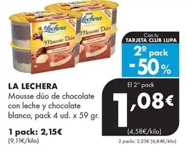 La Lechera - Mousse Duo De Chocolate Con Leche Y Chocolate Blanco