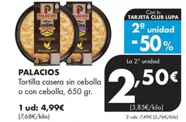 Palacios - Tortilla Casera Sin Cebolla O Con Cebolla